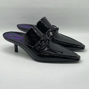 Burberry Sovereign Square Toe Kitten Heel Mule size 39